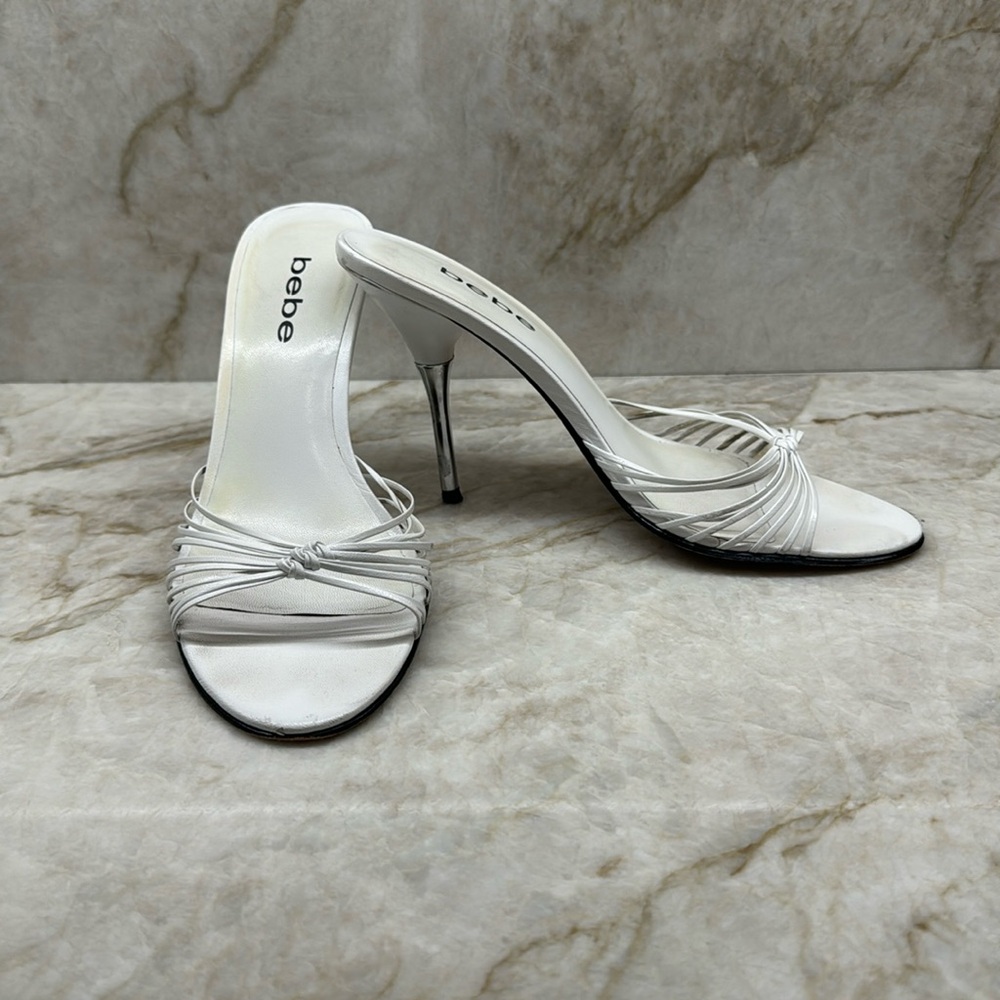 BEBE white sandals